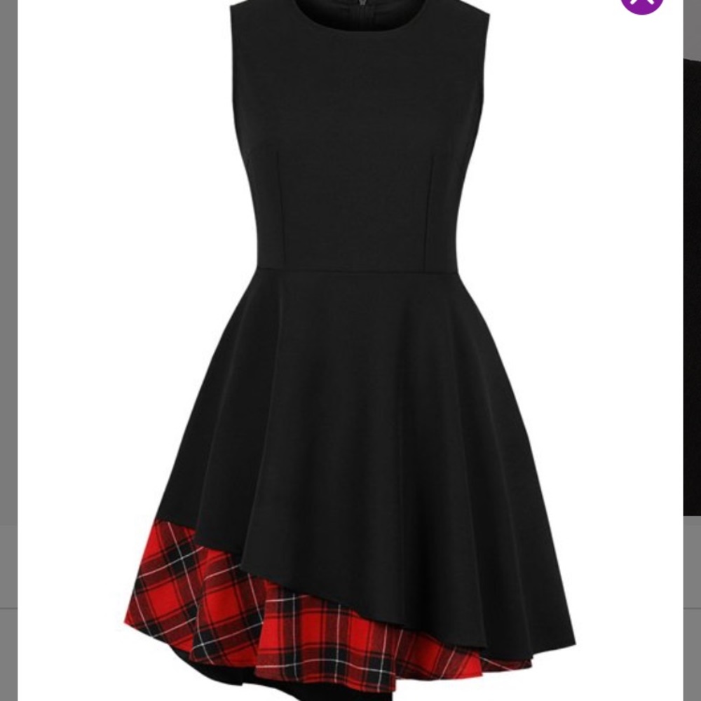 NWT High Low Sleeveless A line Black Dress